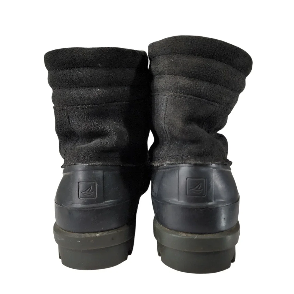 Sperry Top-Sider Duck Boots sz 10M Mens Black Rain‎ Waterproof STS10101 Suede 7
